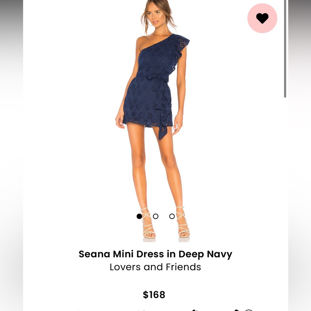 Navy one shoulder mini dress